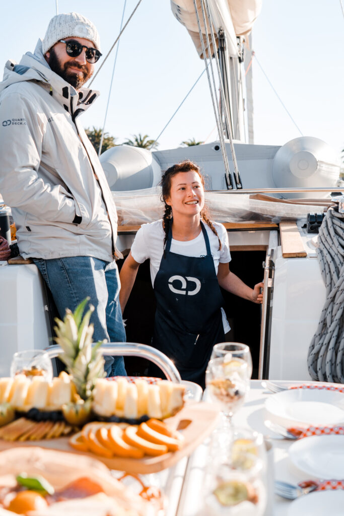 Host academy student learning onboard hospitality on a sailing yacht