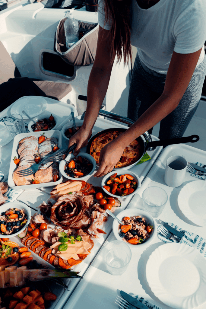 cooking on a charter yacht