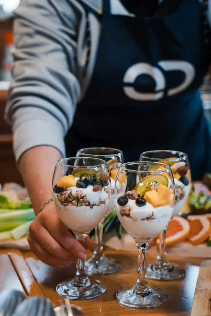Fresh breakfast prepared by a yacht host during a charter