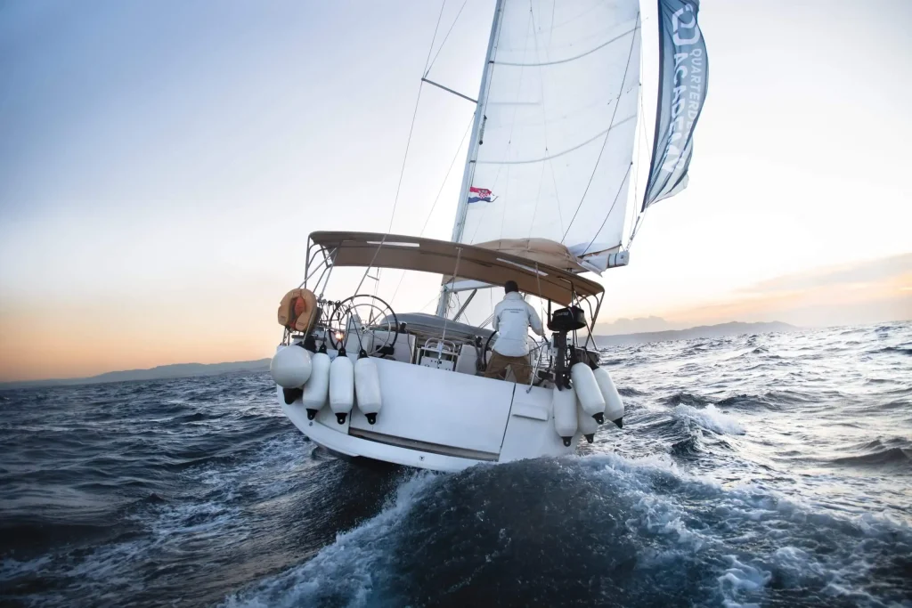 Sailing yacht operating offshore
