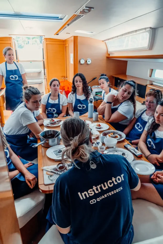 Yacht hospitality training session
