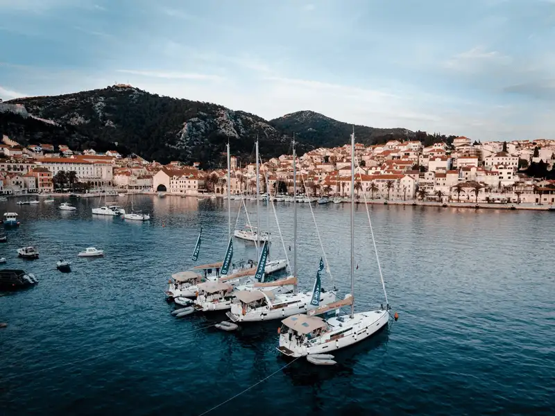 Sailing academy training yachts in Trogir, Croatia