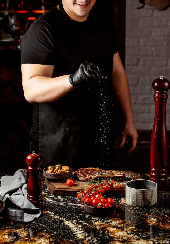 chalet chef preparing food in a kitchen