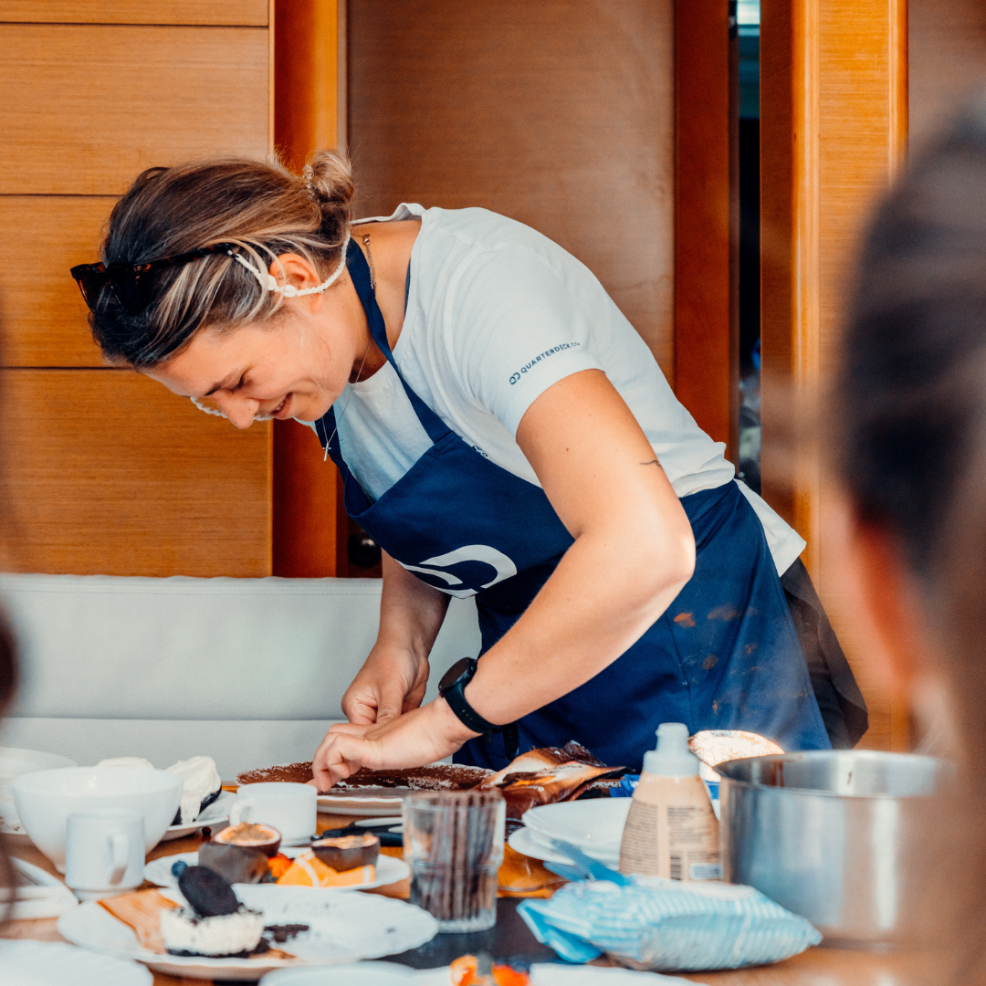 host academy student preparing food